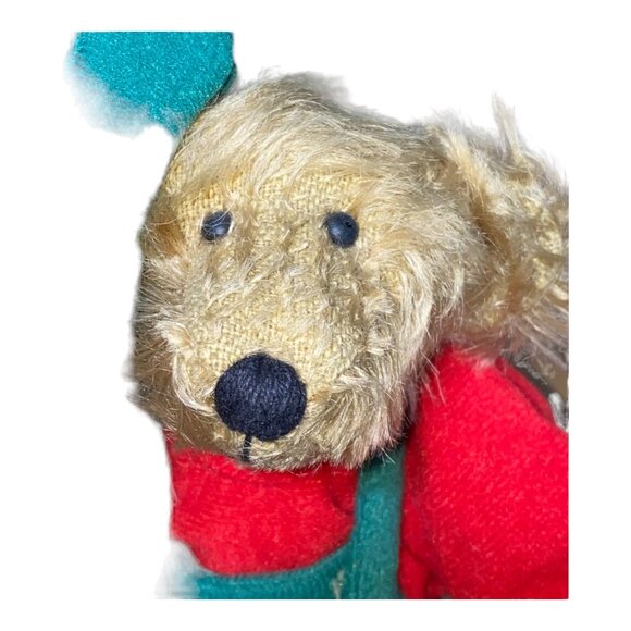 Santas Helper Mohair Teddy Bear By Debi Ortega - Festive Christmas Decoration Wi - Picture 2 of 9